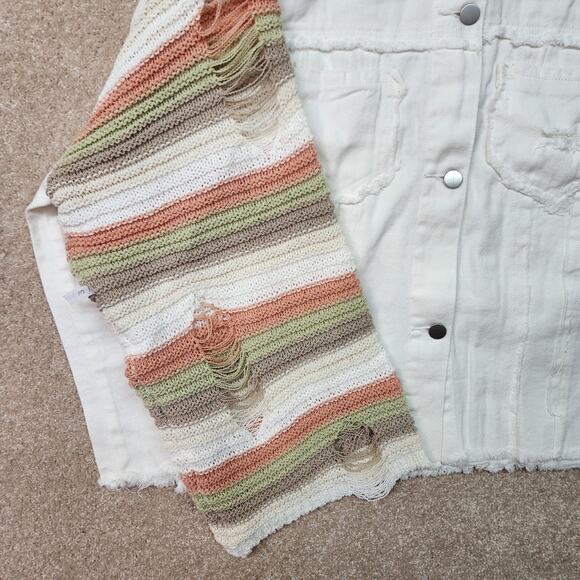 POL Crochet Knit Spring White Jacket Oversized Size 3X NWOT Boho - Picture 4 of 6